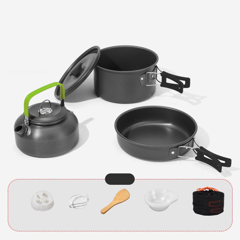クッカーセット ソロ キャンプ用品 調理器具 鍋セット ステンレス やかん アウトドア 2人 3人 防災グッズ 超軽量 mbkcute-10008781 MBKワンホンキュートセレクト サンプル画像2