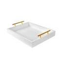 お盆 トレー サービストレー 定食盆 トレイ お盆 お茶 コーヒーテーブル 北欧 ホワイト (30.5x40.5cm)