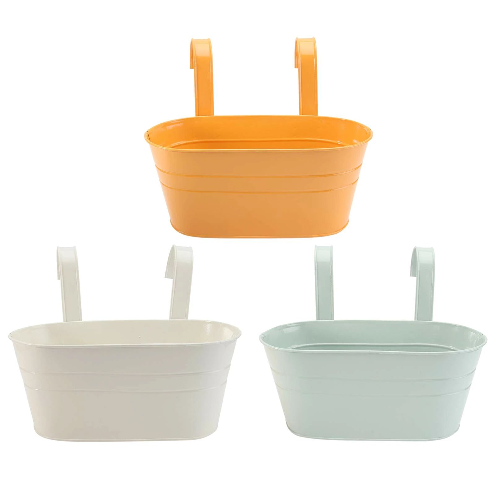 フラワー 壁掛け プランターホルダー 3個セット 吊り下げ 植木鉢 アイアン 屋内 屋外 プラントハンガー 観葉植物 バルコニー 手すり 取り外し可能 フラワースタンド 植物ホルダー 多肉 花植物 装飾(3)