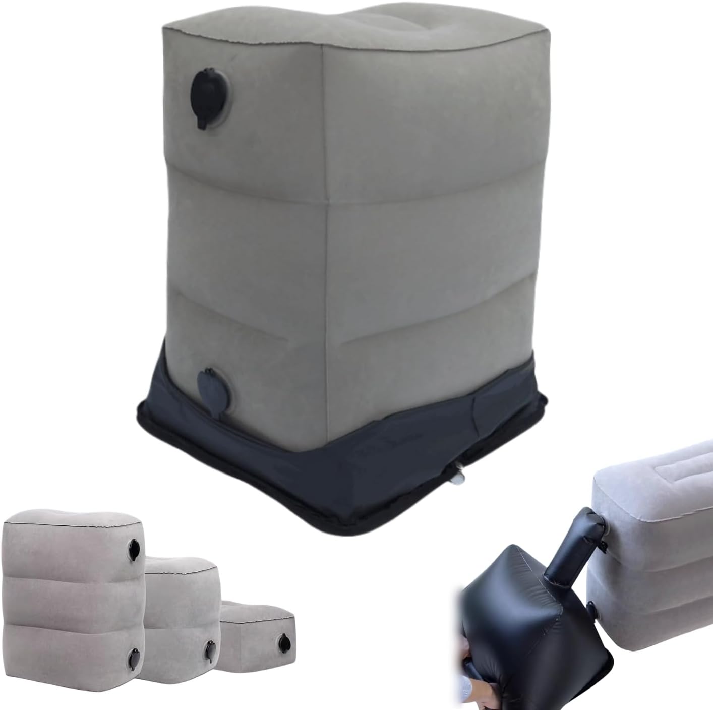 フットレスト 飛行機 快適グッズ エアー足枕 デスク下 エアークッション 三段階高さ調節可能 空気入れ..