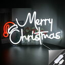 メリークリスマス LED ネオンサイン クリスマスハット 3色 アクリルボード付き ナイトライト アートウォール装飾 屋内パーティー 子供 寝室 結婚式 バー ...