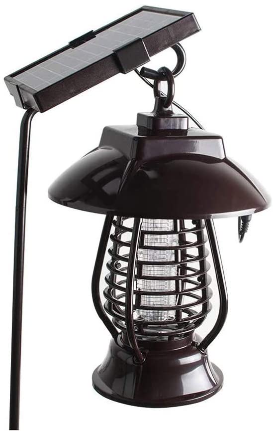 電撃殺虫器 ソーラー充電式蚊取り器 ガーデンライト 自動点灯捕虫器 蚊取り器 静音 モスキートキラー ..