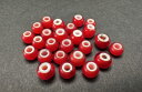 中古品 赤ビーズ ホワイトハーツビーズ (小・単品売り) ※1個の価格になります。一粒一粒個体差はございます。