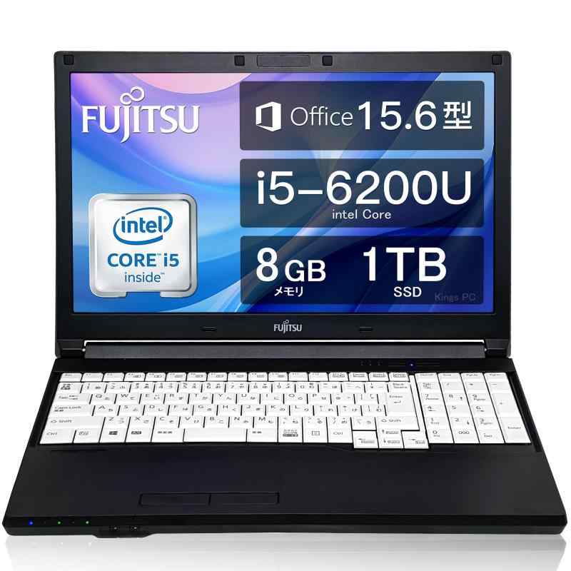 FUJITSU 富士通ノートPC LIFEBOOK A576 /第6世代 Core i5 6200u 2.3GHz/ 8GBメモリ/ SSD:1TB/ 15.6インチ ノートパソコン Office 2019 ..