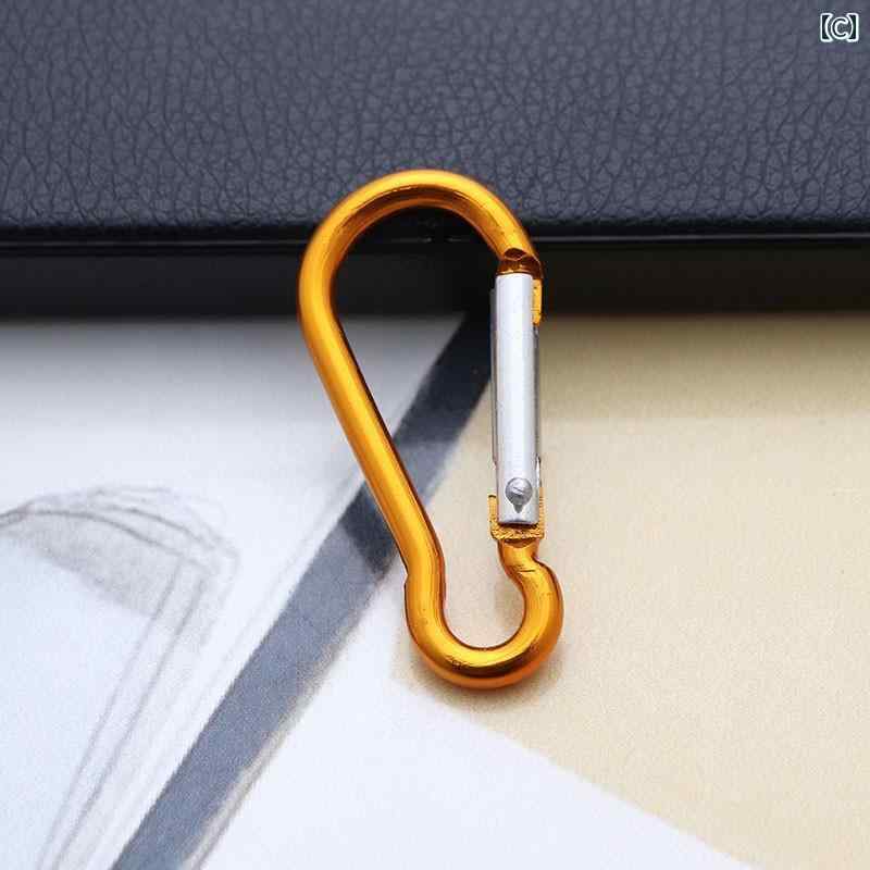 アウトドア用品 登山用品 キャンプ用品 カラビナ No 8 ひょうたん型 スプリング バックル キーホルダー バック パック クイック ハング 登山 手指 消毒 剤 ボトル 吊り下げ 刻印 可能