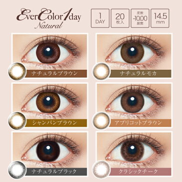 【20枚/箱】【Ever Color 1day Natural】 エバーカラーワンデー ナチュラル「もっとバレずに盛れる」　DIA14.5mm 沢尻エリカ エバカラ カラコン 送料無料 (度あり/度なし)えばから　からこん