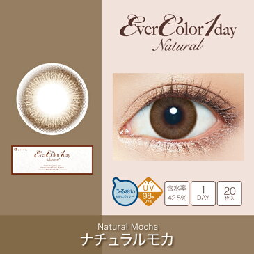 【20枚/箱】【Ever Color 1day Natural】 エバーカラーワンデー ナチュラル「もっとバレずに盛れる」　DIA14.5mm 沢尻エリカ エバカラ カラコン 送料無料 (度あり/度なし)えばから　からこん