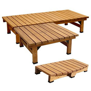 ウッドデッキ ステップ付き セット ◆送料無料◆【デッキ縁台 180×90 3点セット DE-18090-3PSET】 ウッドステップ ウッドチェア ガーデンベ...