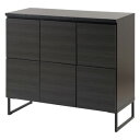収納ラック ◆送料無料・日本製◆【スタイリッシュブラック スクエアキャビネット 扉タイプ 幅106cm st-0002】 収納棚 リビングチェスト リビングキャビネット シェルフ