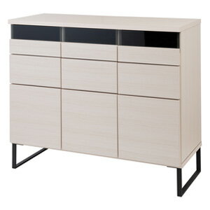 リビングキャビネット 収納棚 ◆送料無料・日本製・完成品◆【WHISH モノトーンスクエアモダンキャビネット 幅106引出しタイプ st-0022】 収納ラック チェスト