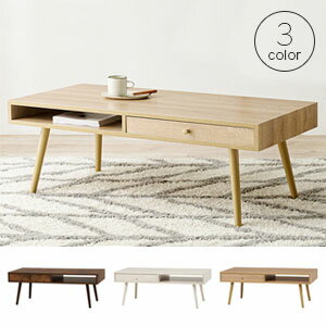 インテリアテーブル【送料無料】【センターテーブル MT-6476】シンプルな長方形のローテーブル　便利な両面引き出し