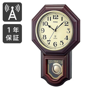 乐天商城 - 電波式壁掛け時計【送料無料】【電波振り子時計 鹿鳴館DX 11669818】電波式で時刻合わせが不要な壁掛時計 アンティークデザイン