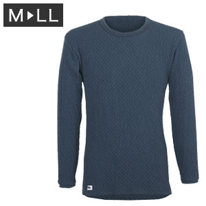 楽天マッキー長袖高機能インナー【送料無料】【ひだまり本舗 チョモランマ 紳士長袖丸首シャツ】冬用クルーネックシャツ 寒さ対策 抜群の保温力 アウトドア 外仕事 日本製 紳士用 男性用 メンズ 肌着 下着 高機能シャツ