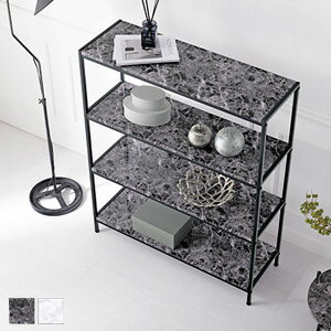 大理石調 オープンラック 幅90 LCC-4664 大理石調 4段オープンラック 幅90 モノトーンで気品のある大理石柄のオープンラック。幅90cm。程よくツヤもあり高級感を醸し出します。お部屋の収納ラックとしてはもちろん、店舗のディスプレ...