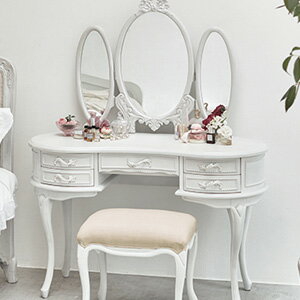 ハンプトンシリーズ ドレッサー アンティークホワイト RD-1367AW の 通販 【送料無料】 ［ロマンチック ドレッサー 白家具 姫系 フェミニン ヨーロピアン メイクドレッサー］