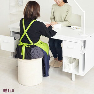 クロシオ ネイルデスク W1400 32676 の 通販 【送料無料】 ［ネイルサロン 作業デスク ネイリスト 作業机 幅140 ネイルデスク 作業デスク ホワイト ワークテーブル］