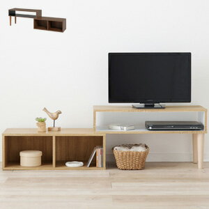 乐天商城 - 伸縮式TV台 VTV-7260 最大幅135cm の 通販 【送料無料】 ［スライド ローボード 変形 伸縮式 TVボード オシャレ シンプル オープン リビングボード 木目調 テレビ台］