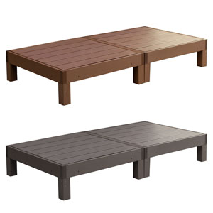 乐天商城 - ウッドデッキ 人工木 樹脂製 【送料無料】【人工木ウッドデッキ ecofeel エコフィール 2台 PWDE-2P】 屋外ウッドデッキ ウッドパネル 人工木 簡易設置DIY