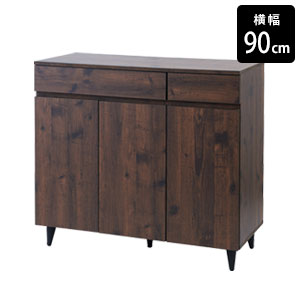 乐天商城 - 脚付きキャビネット【送料無料】【ARIZONA リビングボード 幅90 fy-0099】可動棚4枚付き きれいに整理整頓 幅90cm