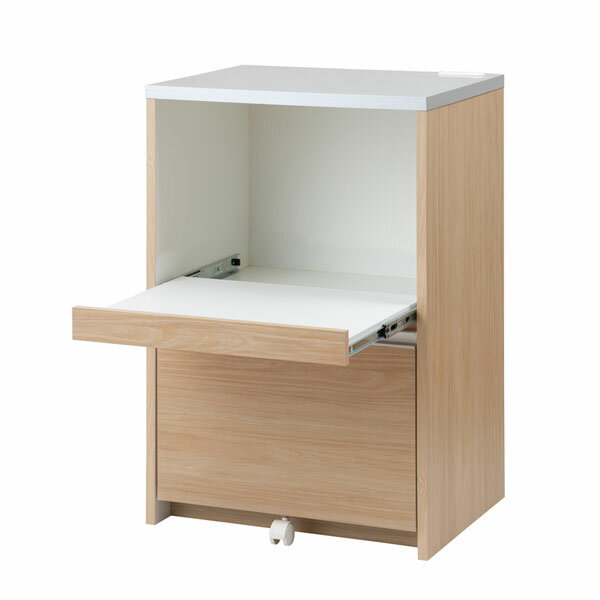 乐天商城 - キッチン収納ロータイプ 【送料無料・完成品】【MOCA 幅60 カウンターレンジ マリンナチュラル ir-0015】 幅60 奥行45 高さ87 ナチュラル キッチン収納カウンター棚