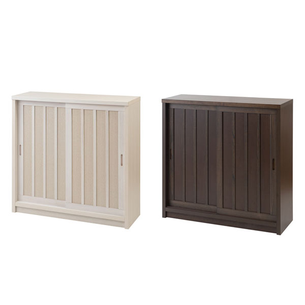 乐天商城 - 木製収納カウンター下 【送料無料】【tatis 和モダンカウンター下 幅90板引戸】 幅90.5 奥行30 高さ86.5 引き戸収納棚 ダイニング リビング キッチン カウンター下 薄型収納引戸