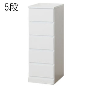 乐天商城 - すきま収納30cm 衣類収納チェスト 【送料無料】【クロシオ シャイン スリムチェスト 5段 23697】 巾30 衣類収納箪笥 タンス たんす 洗面所 脱衣場 白