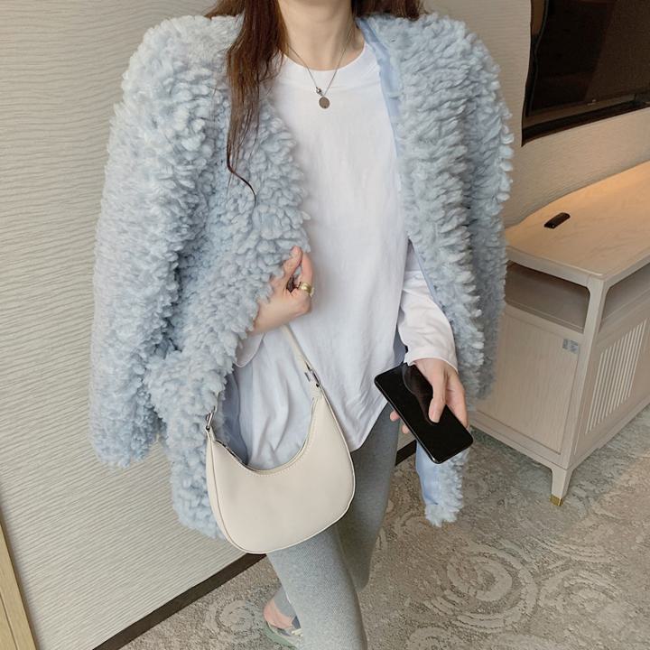 Rakuten - フリース カーディガン ラムウールコート ジャケットアウター 秋冬 韓国 2カラー a1575