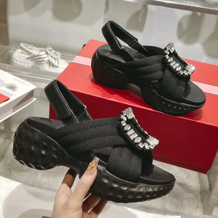 Sports Sandal - スクエアビジュースポーツサンダル スクエア モチーフ コンフォートサンダル スポーツサンダル スポサン 厚底 プラットフォーム サンダル C570