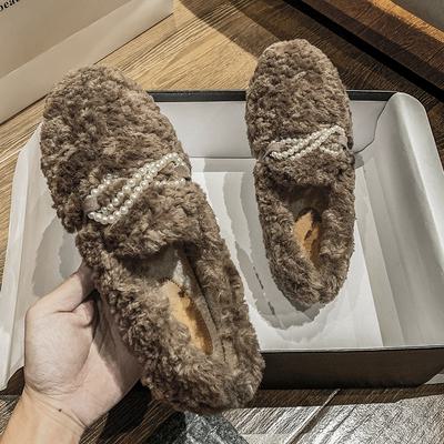 もこもこシューズ ファーシューズ ヘアリーシューズ ベルベット ワイルドネット スリッポン シューズ 靴