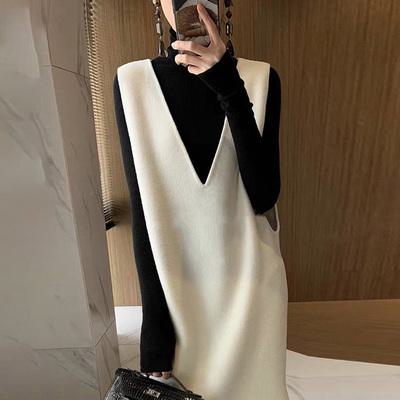 ★美品★ウールVネック ノースリーブ ワンピース 1871014_24642019_k3.jpg