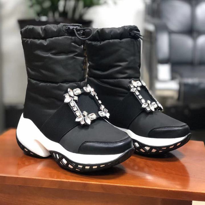 Crystal Jewel Snow Boots, Snow Sneakers, Women's Shoes, Women's Sneakers, Platform Shoes, 2 Colors, a3752