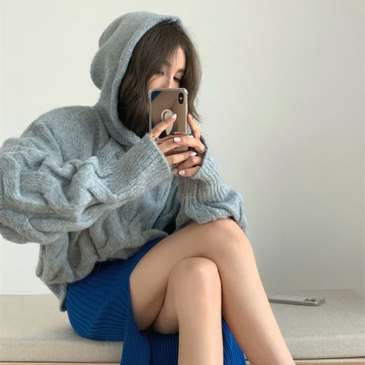 Rakuten - スプリットニットスカート ニットスカート ハイウエスト. スリット セクシー スカート 秋冬 レトロ 2カラー aa3609