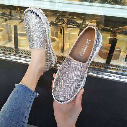 ラインストーン厚底スリッポン 厚底スニーカー 厚底シューズ 厚底. ラインストーン シューズ 靴. レデ..