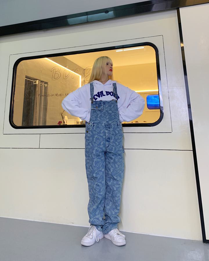 カシューフラワーデニムオーバーオー...