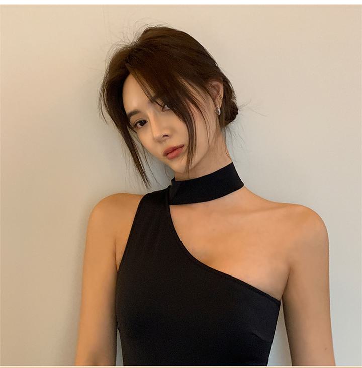 ホルターネックモノキニビキニ ワンショルダー ワンピース水着 水着 ビキニ ワンピース 水着 ホルターネック ワンショルダー ワンショル リボン かわいい 大人可愛い きれいめ 2カラー C8