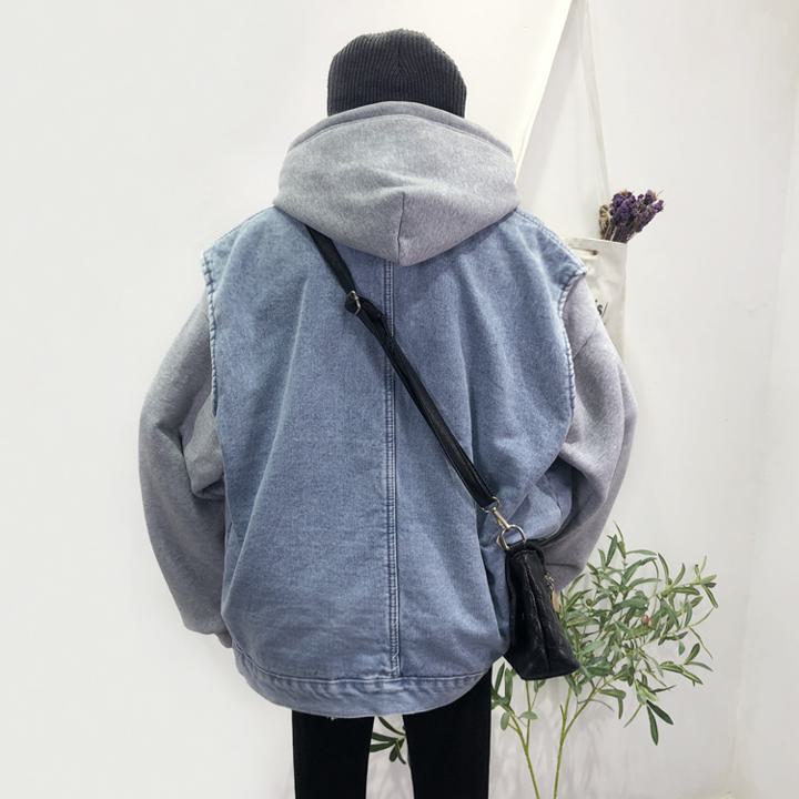 デニムベスト オーバーサイズ トレンドライク 裏起毛 デニム ベスト 暖かい 秋冬 レディース 上着 コート カジュアル 重ね着 アメカジコーデ ストリート ママコーデ デートコーデ お出掛け 2カラー a4482