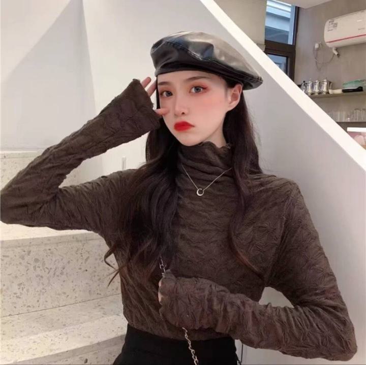 乐天商城 - ウェーブパターンハイネックトップス シアーカットソー シアーハイネックカットソー 秋服 秋 冬服 冬 シアーカットソー シースルー カットソー トップス レディース インナー レイヤード. 6カラー D264