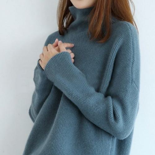 Turtleneck - ニット セーター 長袖 レディース トップス 暖かい シンプル 手触り滑らか タートルネック A1777