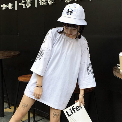 韓国ファッション ロングTシャツ トップス A357 韓国ファッション ロングTシャツ トップス A357