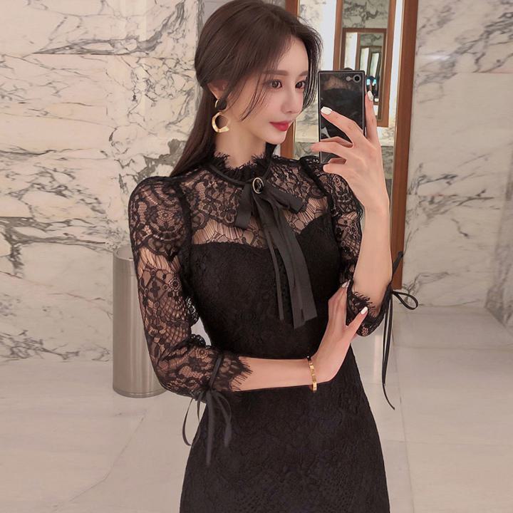 ビジューリボンレースツイードワンピ...