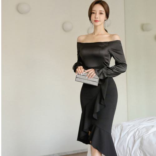 レディース　ドレス　ワンピース 2025 春 シック 美しい 軽い 高級 ローズレッド ウエスト ハグ ヒップ ラップ スリット ハイエンド ドレス