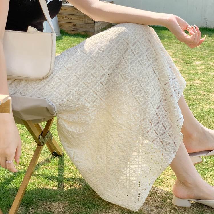 レディース スカート Aライン 大人可愛い 上品 ミモレ キュート きれいめ ロング 主役級 ラブリー ナチュラル ハイウエスト レース 抜け感 かわいい ガーリー おしゃれ フェミニン 刺? ファスナー 透け感 ロマンティック 存在感