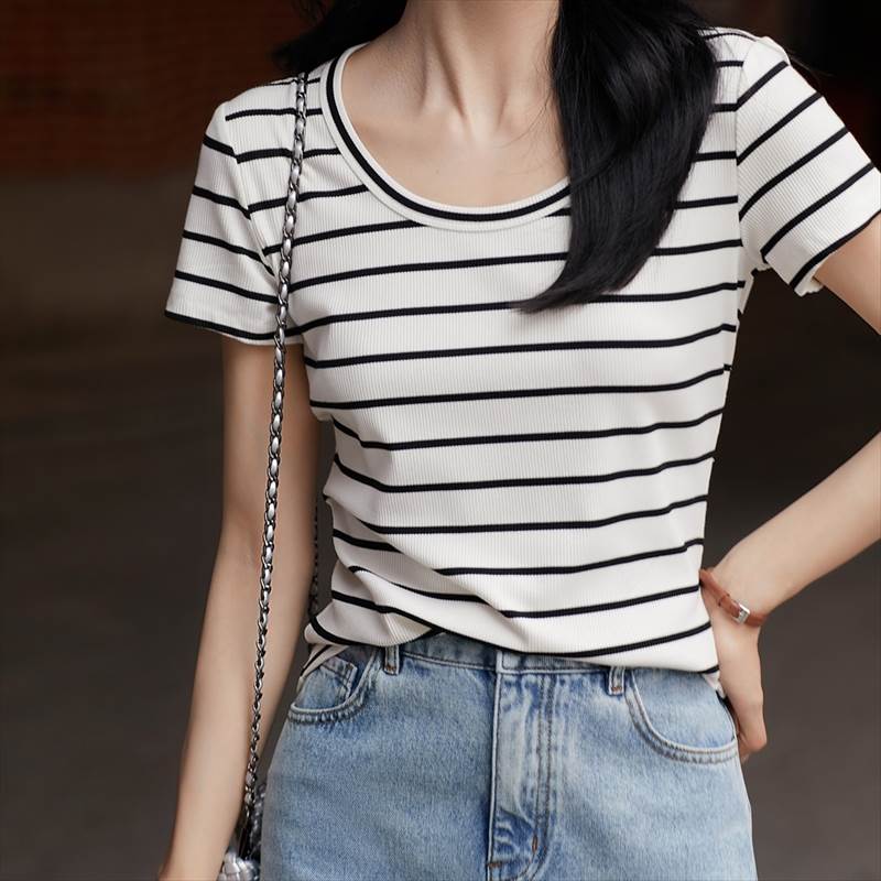 ボーダートップス ボーダータンクトップ トップス シンプル 半袖 ボーダーTシャツ タンクトップ 袖なし レディース Tシャツ ストリート スリム 袖あり ラウンドネック かわいい インナー カジュアル 上着 ノースリーブ シャツ