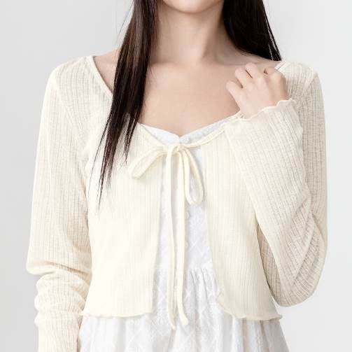 Rakuten - レディース トップス 長袖 カジュアル おしゃれ ニット お出かけ 上品 カーディガン 無地 冬 体型カバー かわいい フェミニン 秋 シンプル ロマンティック ガーリー ラウンドネック きれいめ リボン 大人可愛い ショッピング 春