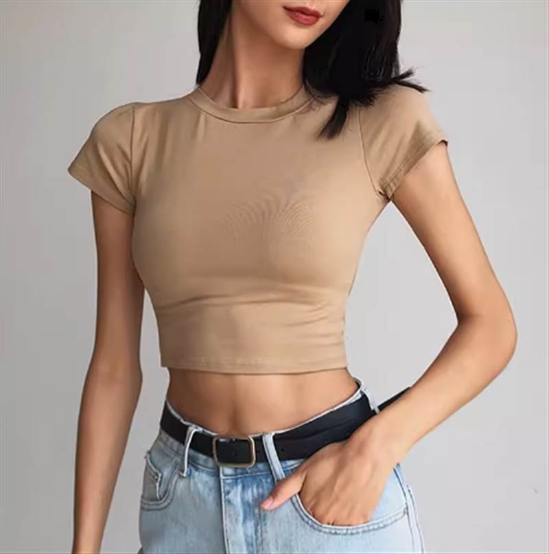 Rakuten - レディース トップス ショート カジュアル 半袖 Tシャツ 存在感 スリム タイト カットソー 無地 30代 こなれ感 学生 10代 ラフ 学校 細身 20代 春 大人可愛い クルーネック 夏 きれいめ おしゃれ 通学 シンプル かっこいい