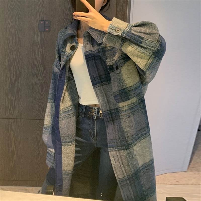 Rakuten - トップス シャツ 襟付き 上品 抜け感 ロングシャツ 秋 胸ポケット 長袖 ロング丈 カジュアル ナチュラル おしゃれ こなれ感 個性的 かっこいい かわいい 存在感 きれいめ 前開き 冬 主役級 大人可愛い ボタン シンプル ベーシック