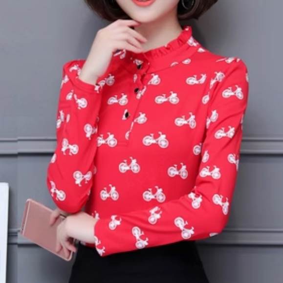 Rakuten - レディース トップス Tシャツ 大人可愛い ラフ ロンT ガーリー 細身 シャツ スリム カジュアル 個性的 きれいめ 上品 おしゃれ シンプル スマート こなれ感 ボタン 長袖 ルーズ レトロ フェミニン スタンドカラー かわいい ママ