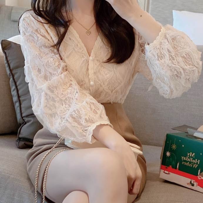 レディーストップスレースシャツレー...