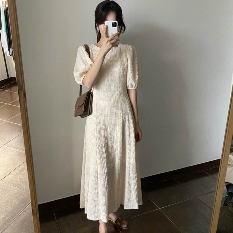 Rakuten - ワンピース ロング カジュアル ロング 袖あり 抜け感 存在感 襟なし 20代 主役級 大人 春 10代 ガーリー 30代 夏 無地 大人可愛い ワンピース 柄 かわいい 大人可愛い お洒落 透け感 きれいめ