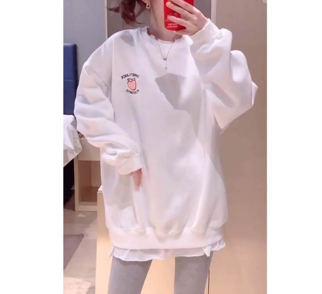 トップス ルームウェア ルーズ ルームウェア プルオーバー かわいい レディース 白トップス 女性用 ラ..